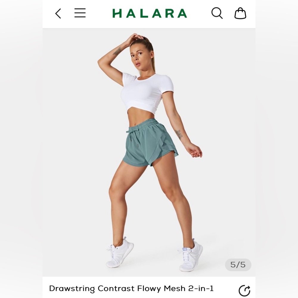 NWT Drawstring Contrast Flowy Mesh 2-in-1 Shorts